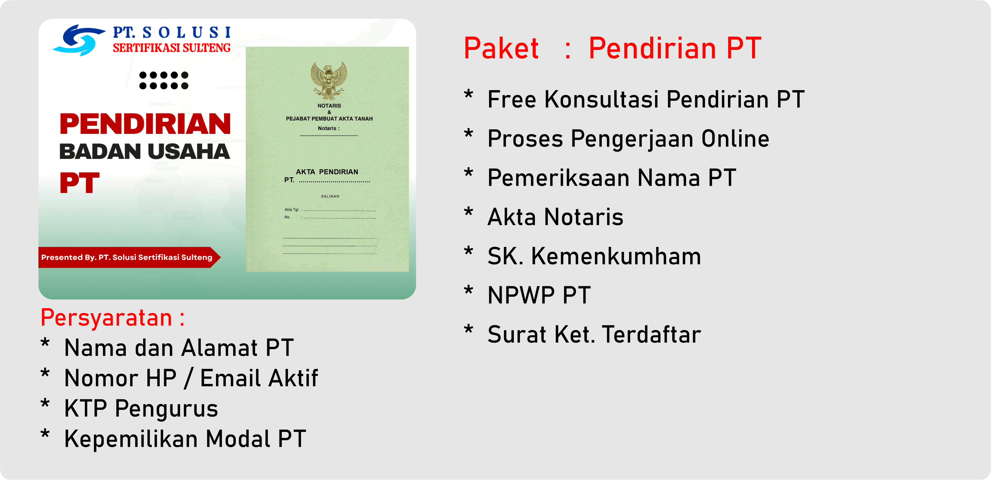 Pendirian PT